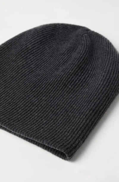 Brunello Cucinelli Cashmere Rib Beanie In Gray