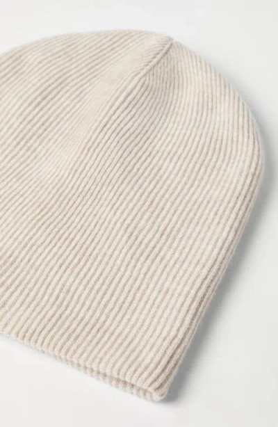 Brunello Cucinelli Cashmere Rib Beanie In Neutral