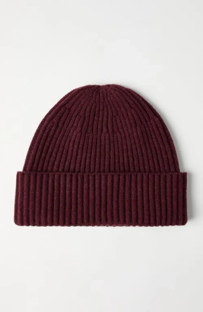 Brunello Cucinelli Ribbed-knit Cashmere Beanie Hat In Burgundy