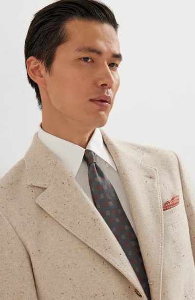 Brunello Cucinelli Diagonal Twill Unconstructed Blazer In Brown