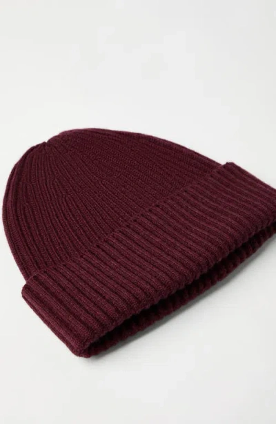 Brunello Cucinelli Ribbed-knit Cashmere Beanie Hat In Burgundy
