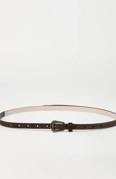 Brunello Cucinelli Suede Carved Leather Belt In Multi