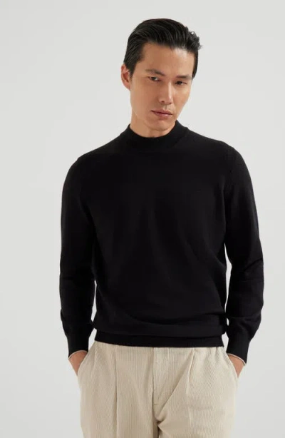 Brunello Cucinelli Funnel-neck Sweater In Black