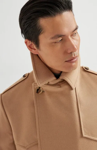 Brunello Cucinelli Double-breasted Cashmere Coat In Brown