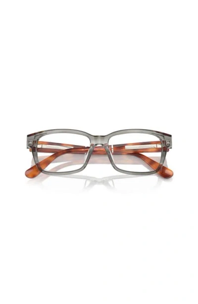 Brunello Cucinelli 53mm Rectangle Optical Glasses In Gray