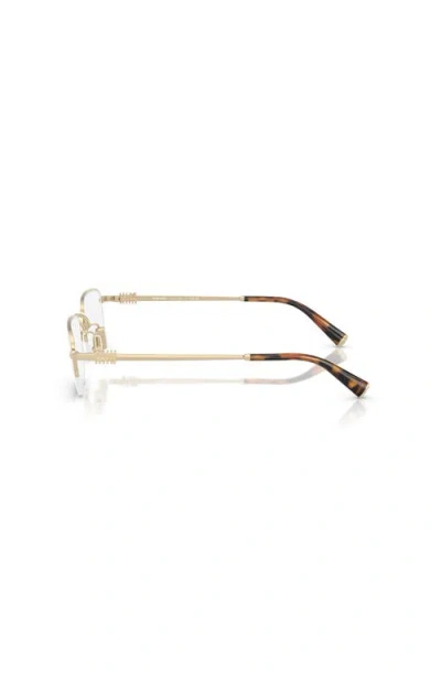 Miu Miu 53mm Rectangle Optical Glasses In Gold