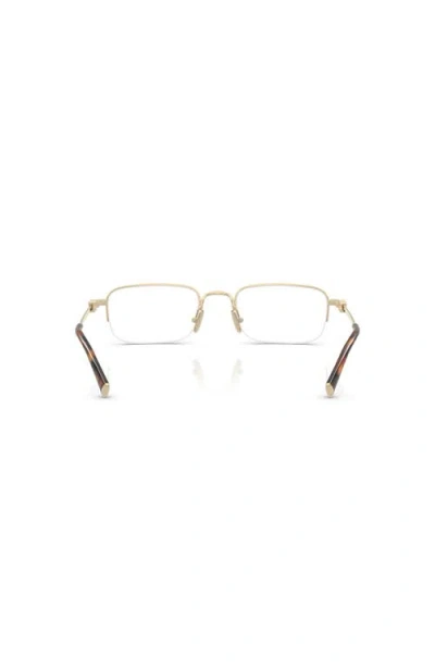 Miu Miu 53mm Rectangle Optical Glasses In Gold