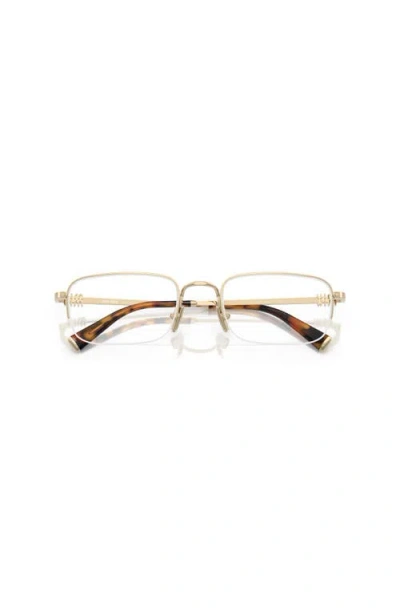 Miu Miu 53mm Rectangle Optical Glasses In Gold