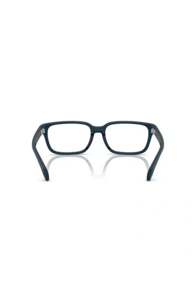 Moncler 57mm Rectangle Optical Glasses In Blue