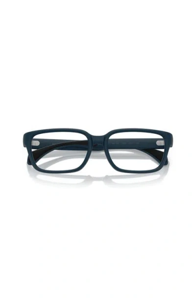 Moncler 57mm Rectangle Optical Glasses In Blue