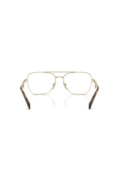 Prada 57mm Pilot Optical Glasses In Gold
