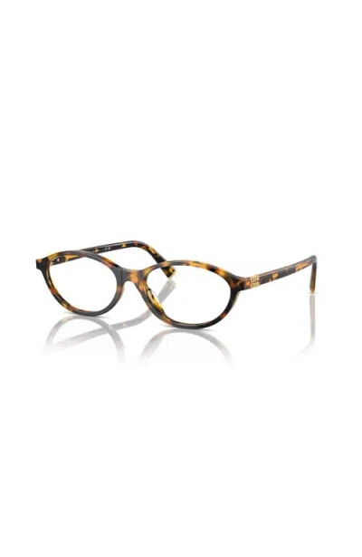 Miu Miu 55mm Oval Optical Glasses In Brown