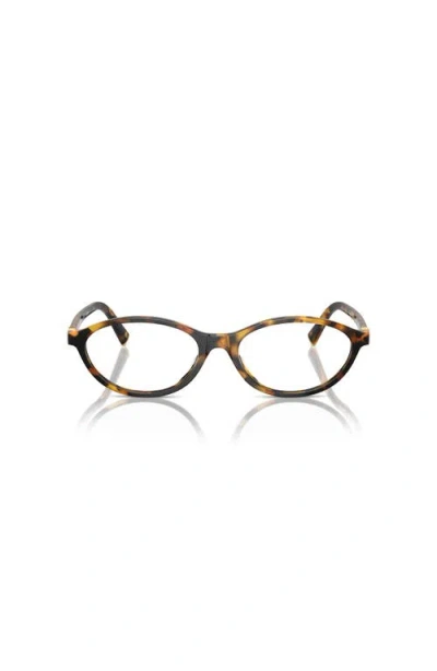 Miu Miu 55mm Oval Optical Glasses In Brown