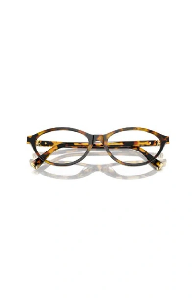 Miu Miu 55mm Oval Optical Glasses In Brown