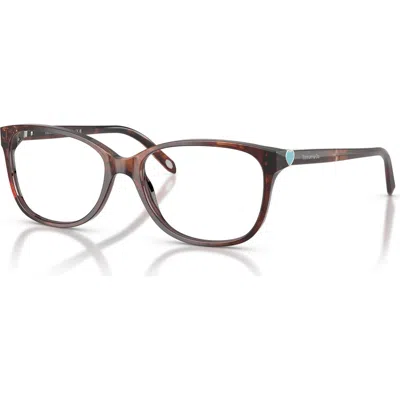 Tiffany & Co 0tf2097 Rectangular Acetate Frame Eyeglasses In Brown