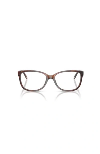 Tiffany & Co 0tf2097 Rectangular Acetate Frame Eyeglasses In Brown