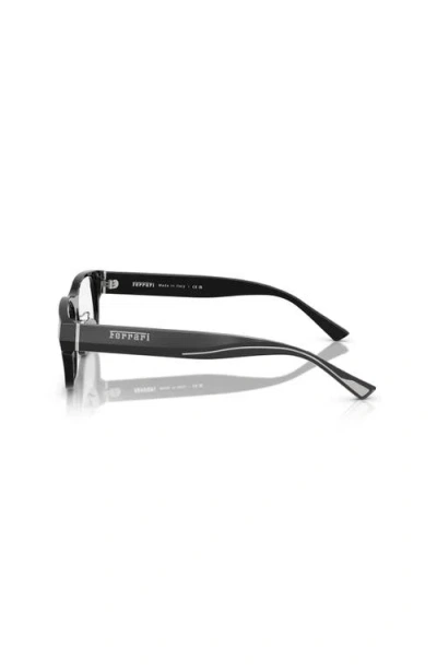 Ferrari 56mm Rectangle Optical Glasses In Black