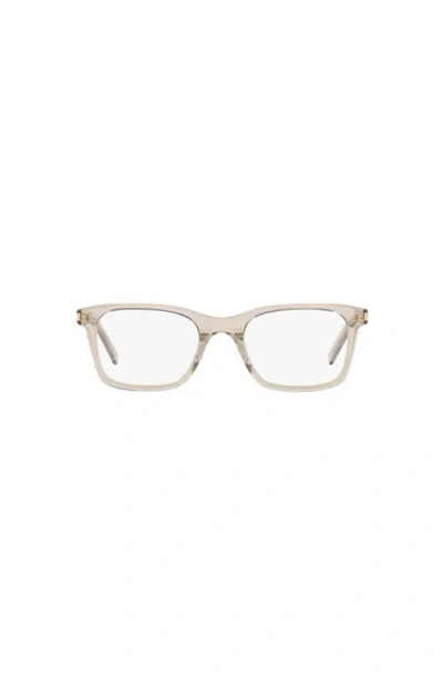 Saint Laurent 51mm Rectangle Optical Glasses In Gray