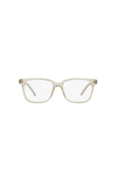 Saint Laurent 55mm Rectangle Optical Glasses In Neutral