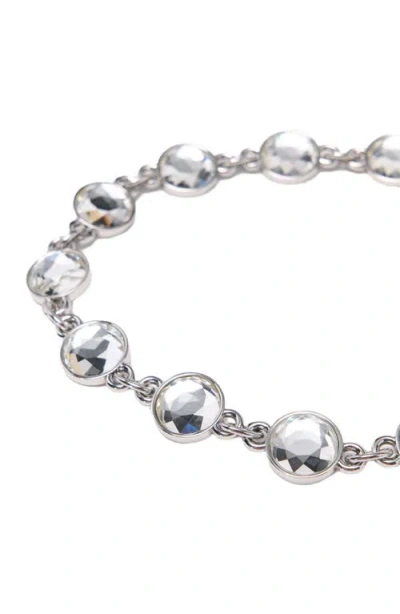 Maje Womens Chain And Rhinestone Metal Belt Silvery In Silver