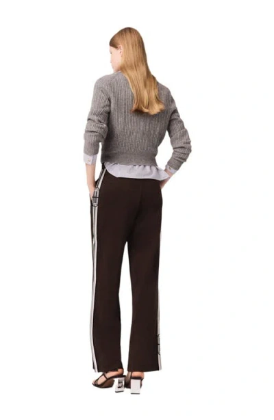 Maje Straight-striped Trousers In Brown