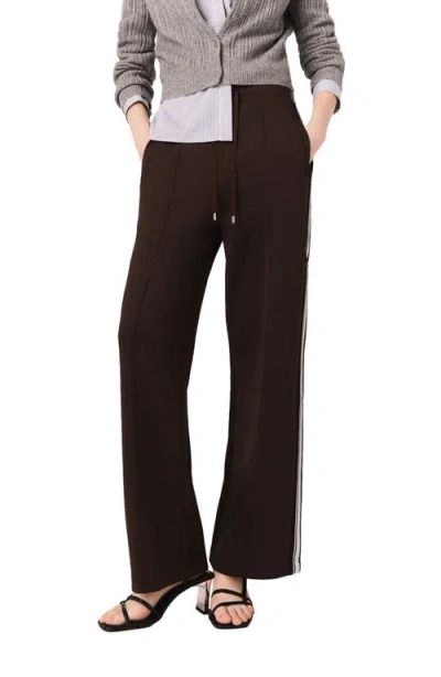 Maje Straight-striped Trousers In Brown