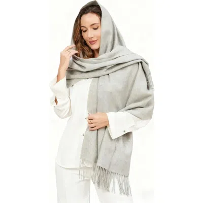 Silksilky Pure Wool Scarf Shawl In Gray