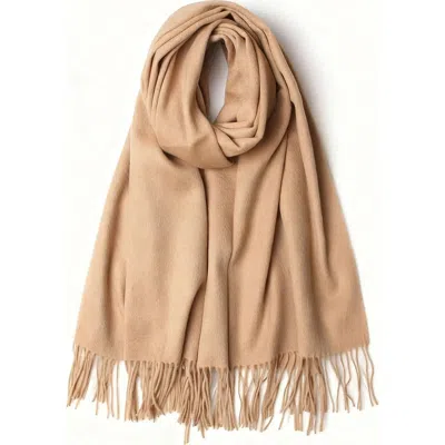 Silksilky Pure Wool Scarf Shawl In Brown