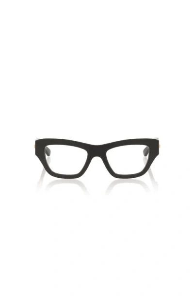 Bottega Veneta 49mm Rectangle Optical Glasses In Black