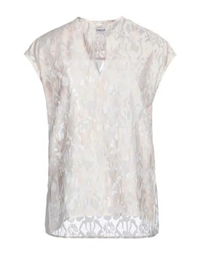 Dondup Woman Top Cream Size 8 Viscose, Polyester In Neutral