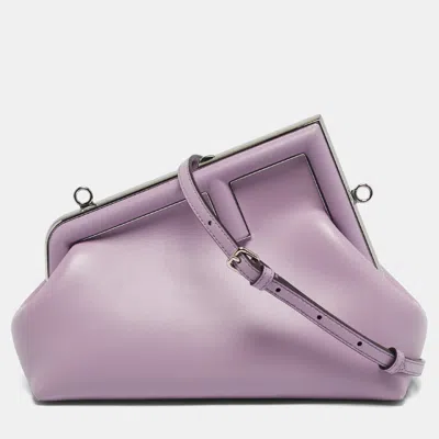 Pre-owned Fendi First Clutch Bag In Purple