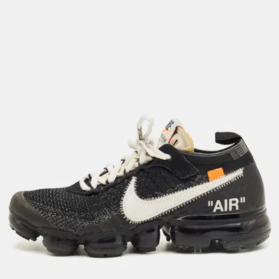 Pre-owned Off-white X Nike Black Knit Fabric Air Vapormax Sneakers Size 36.5