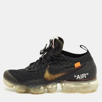 Pre-owned Off-white X Nike Black Knit Fabric Air Vapormax Sneakers Size 37.5