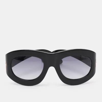 Pre-owned Tom Ford Black/blue Gradient Acetate Ft0403 01v Mila Sunglasses