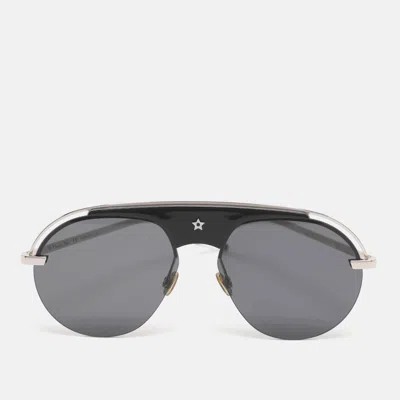 Pre-owned Dior Black Silver Tone Metal Csa2k Dio(r)evolution Round Sunglasses