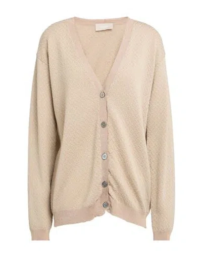Drumohr Woman Cardigan Beige Size S Virgin Wool, Viscose, Polyester In Neutral