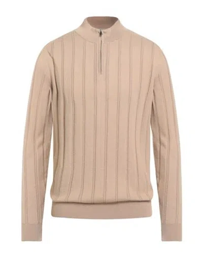 Wool & Co Man Sweater Beige Size Xxl Cotton In Neutral