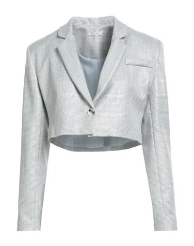Motel Woman Blazer Light Grey Size M Polyester, Viscose, Lurex, Elastane In Blue