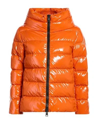 Herno Woman Puffer Orange Size 10 Polyamide In Orange