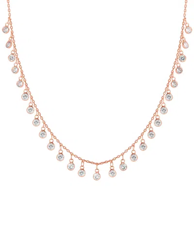 Sphera Milano 18k Over Silver Cz Layering Necklace In Gold