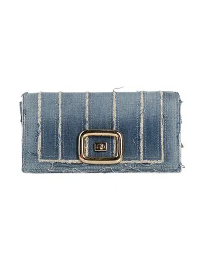 Roger Vivier Woman Handbag Blue Size - Textile Fibers In Blue