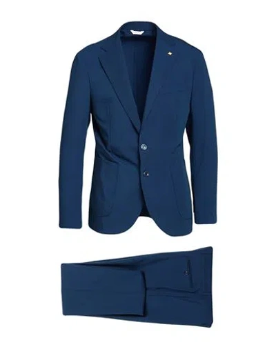 Alessandro Gilles Man Suit Blue Size 42 Wool, Viscose, Elastane In Blue