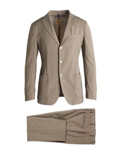 Santaniello Il Viaggiatore Man Suit Taupe Size 36 Polyester, Wool, Elastane In Gray