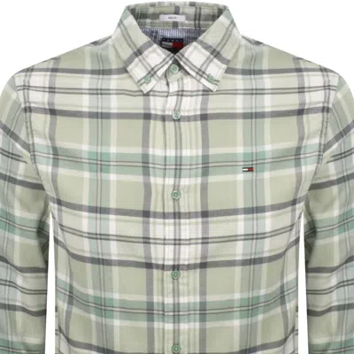 Tommy Jeans Flannel Check Shirt Green In Green