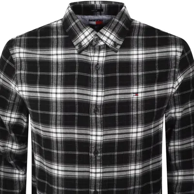 Tommy Jeans Flannel Check Shirt Black In Black