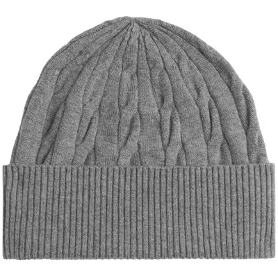 Tommy Hilfiger Cable Knit Beanie Hat Grey In Gray