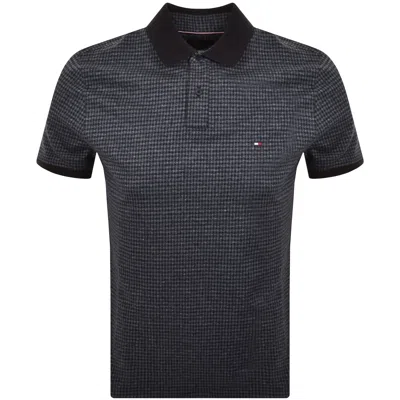 Tommy Hilfiger Mouline Check Jacquard Polo Blue In Blue