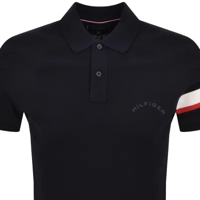 Tommy Hilfiger Sleeve Tape Polo T Shirt Desert Sky In Blue