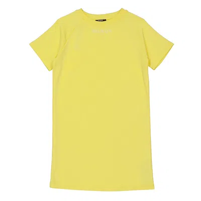 Balmain Kids Yellow Logo T-shirt Dress In Yellow