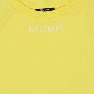 Balmain Kids Yellow Logo T-shirt Dress In Yellow